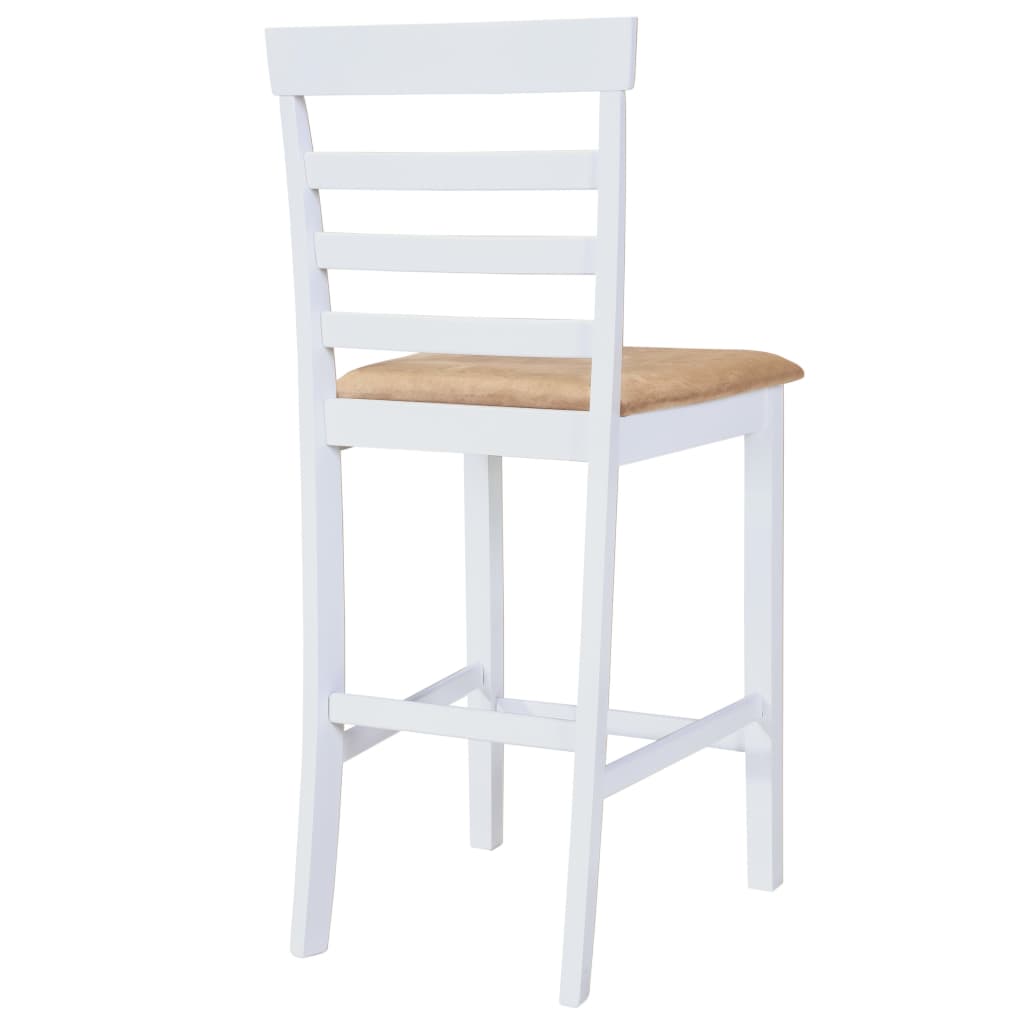 vidaXL Stehtisch und 4 Barhocker Holz Weiß