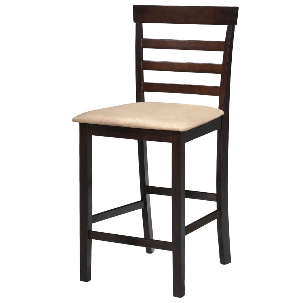 vidaXL Hölzerner Stehtisch und 4 Barhocker braun