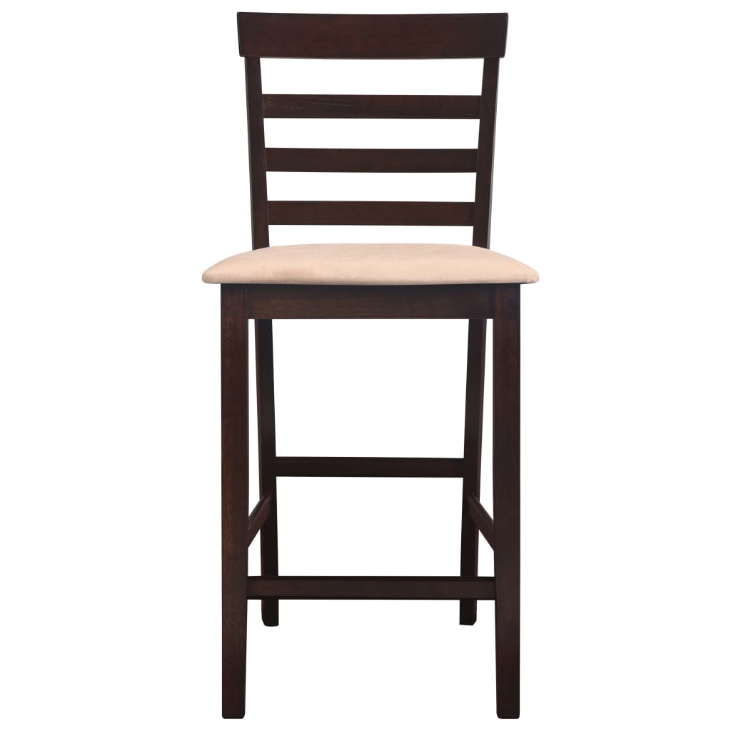 vidaXL Hölzerner Stehtisch und 4 Barhocker braun