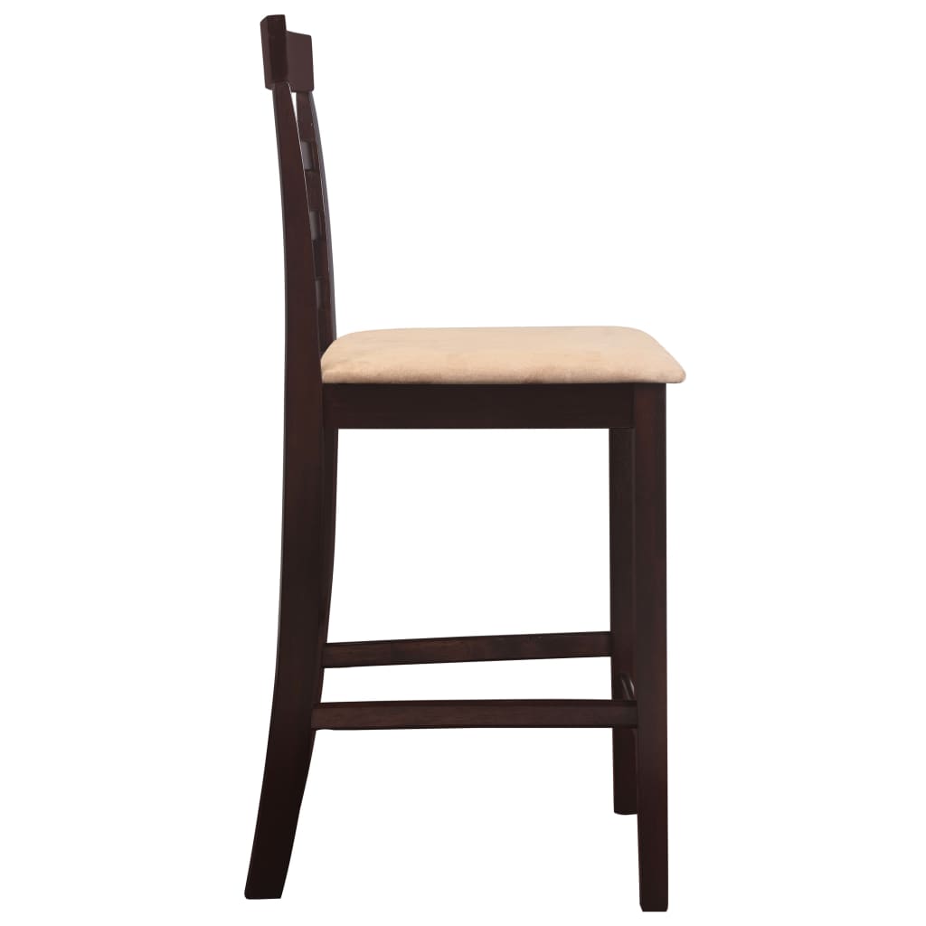 vidaXL Hölzerner Stehtisch und 4 Barhocker braun
