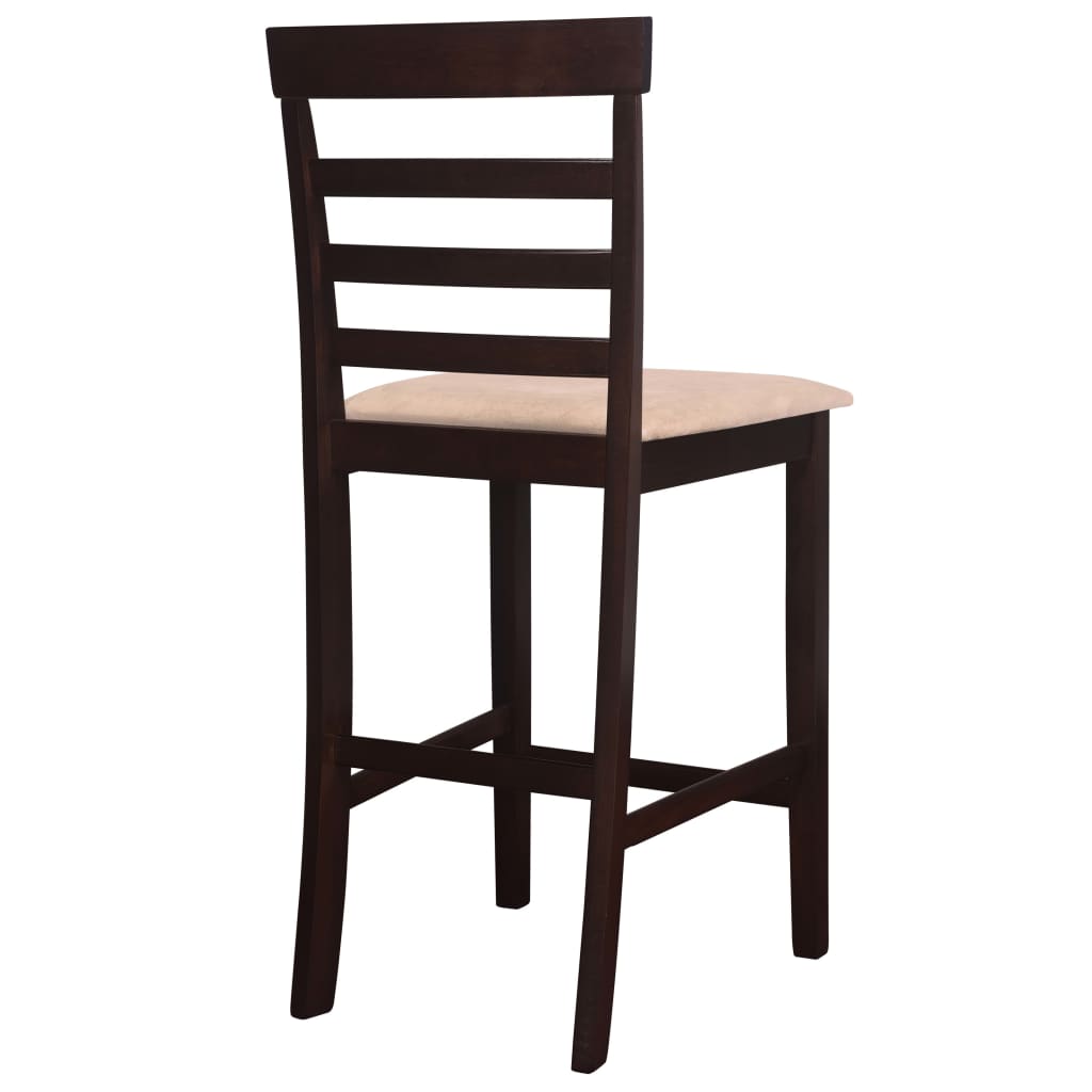 vidaXL Hölzerner Stehtisch und 4 Barhocker braun