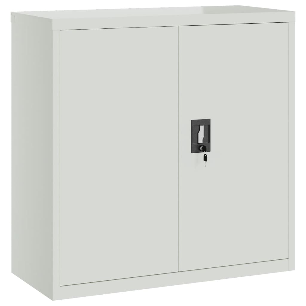 vidaXL Aktenschrank mit 2 Türen Grau 90 cm Stahl