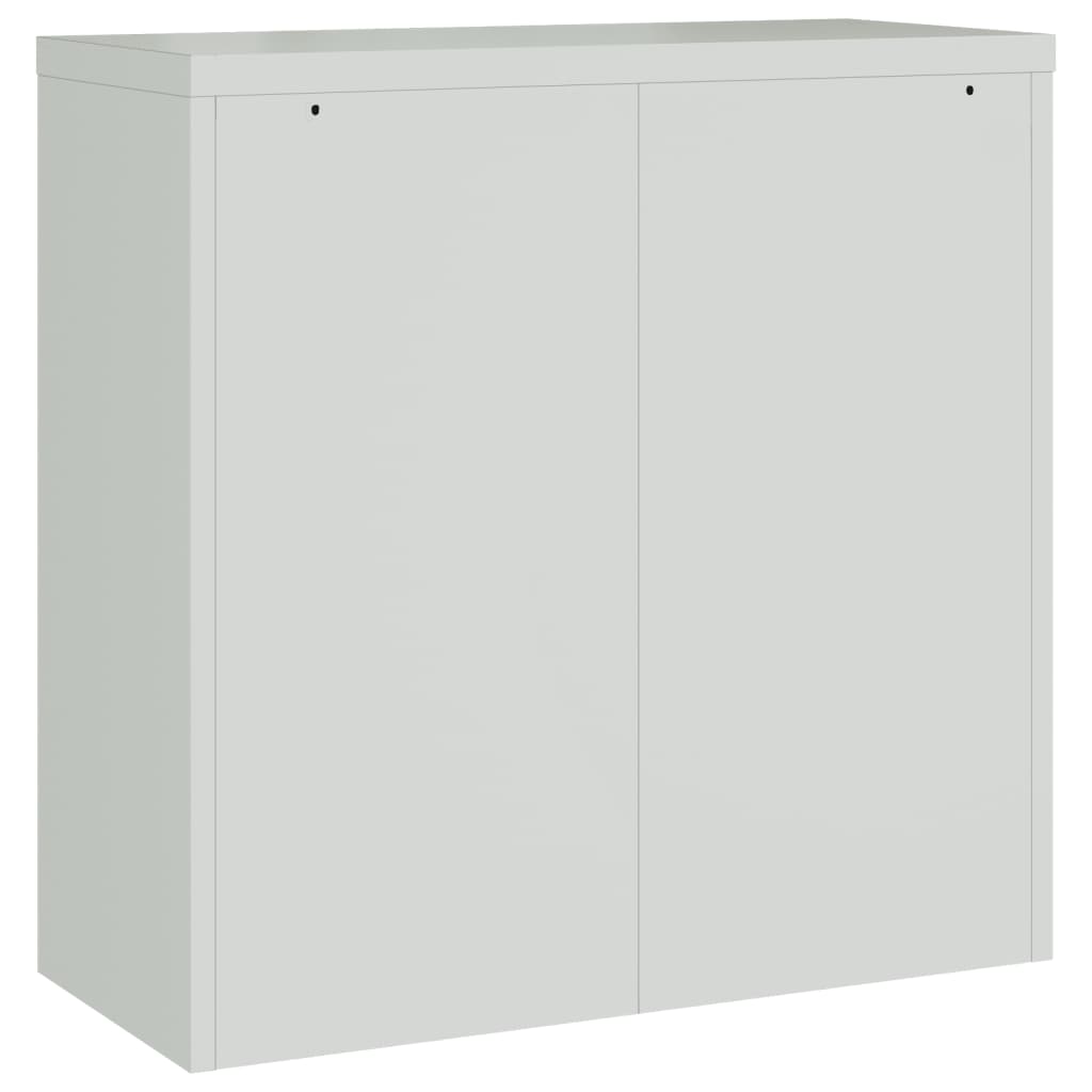 vidaXL Aktenschrank mit 2 Türen Grau 90 cm Stahl