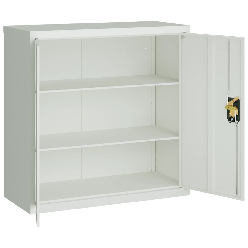 vidaXL Aktenschrank mit 2 Türen Grau 90 cm Stahl