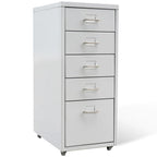 vidaXL Registerschrank mit 5 Schubladen Grau 68,5 cm Stahl