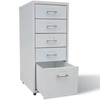 vidaXL Registerschrank mit 5 Schubladen Grau 68,5 cm Stahl