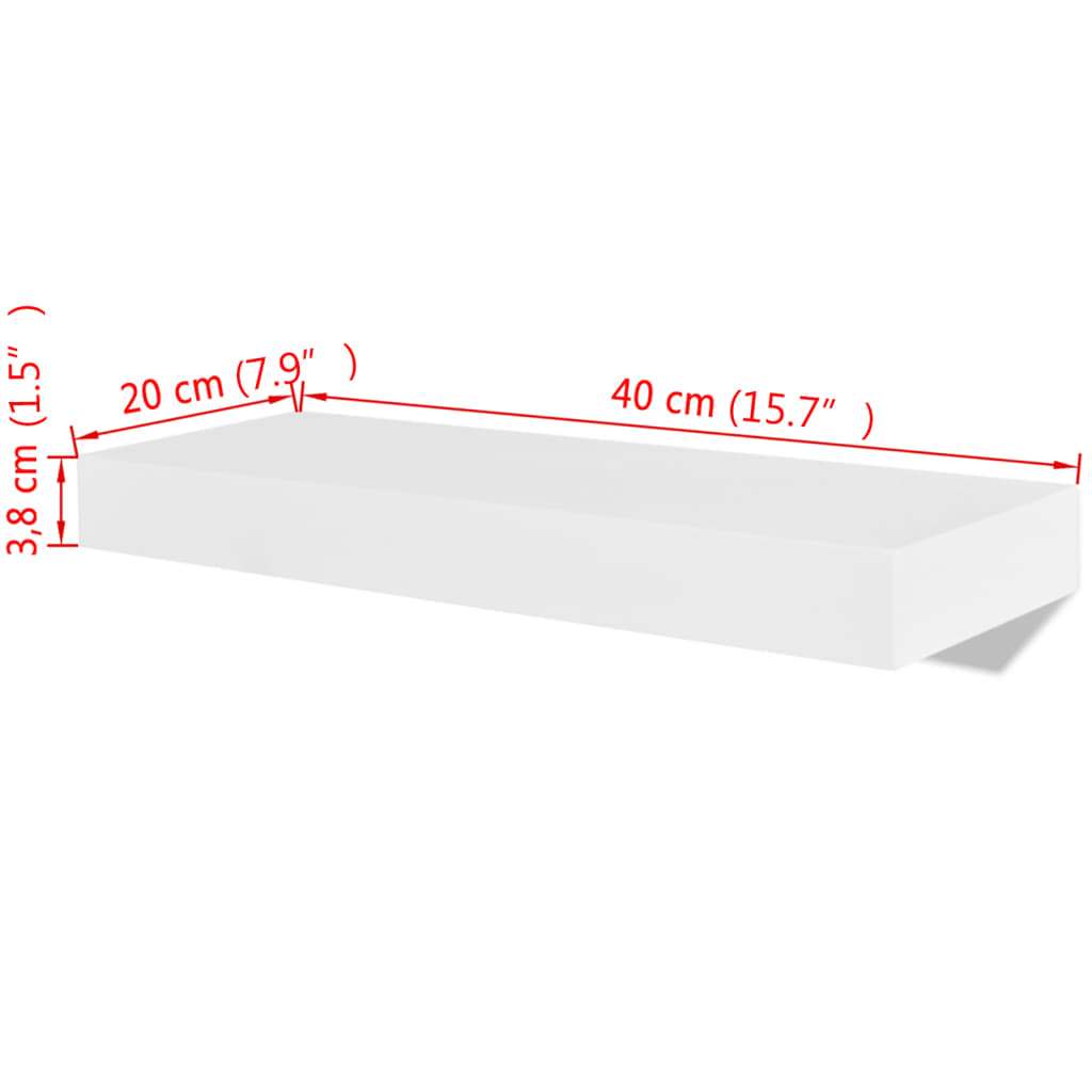 vidaXL Wandregale 2 Stk. MDF Weiß