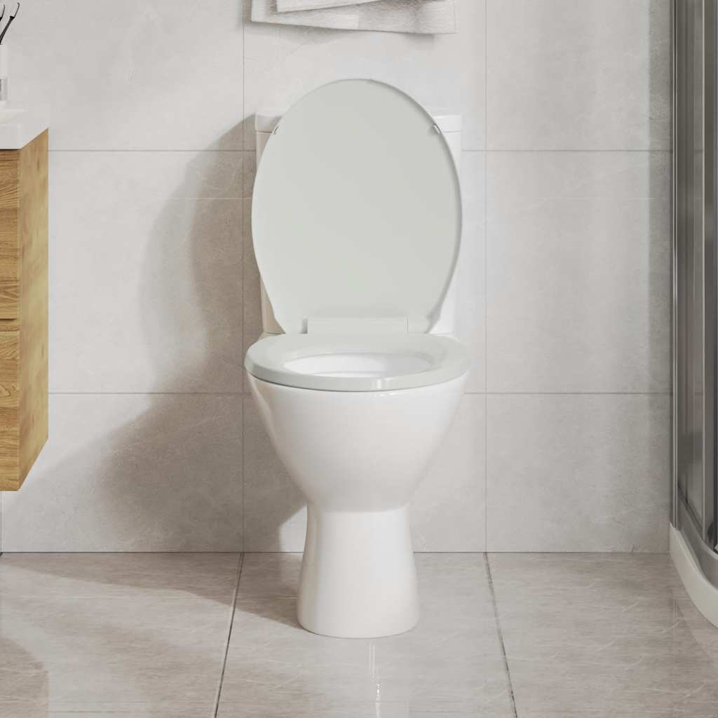 vidaXL Toilettensitz mit Absenkautomatik Weiß Oval