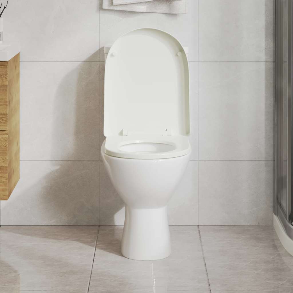 vidaXL Toilettensitz mit Absenkautomatik Weiß Quadratisch