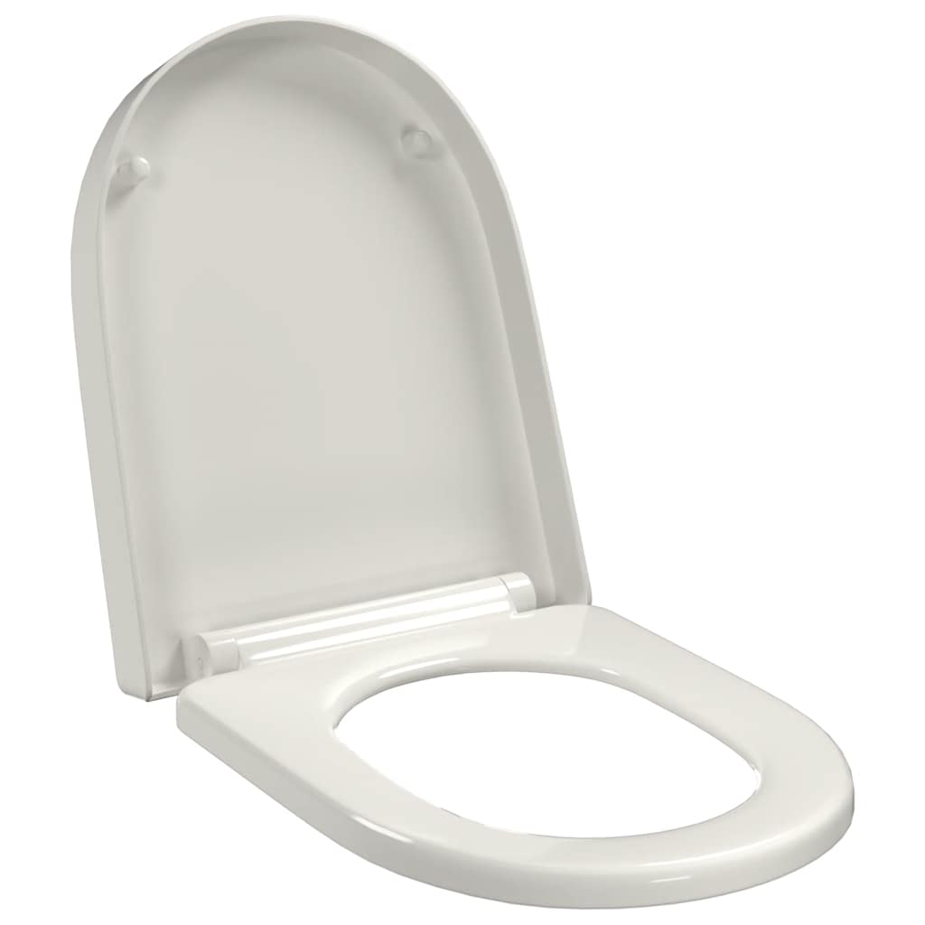 vidaXL Toilettensitz mit Absenkautomatik und Quick-Release Weiß Eckig