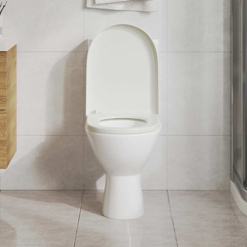 vidaXL Toilettensitz mit Absenkautomatik und Quick-Release Weiß Eckig