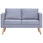 vidaXL Sofa 2-Sitzer Stoff Hellgrau