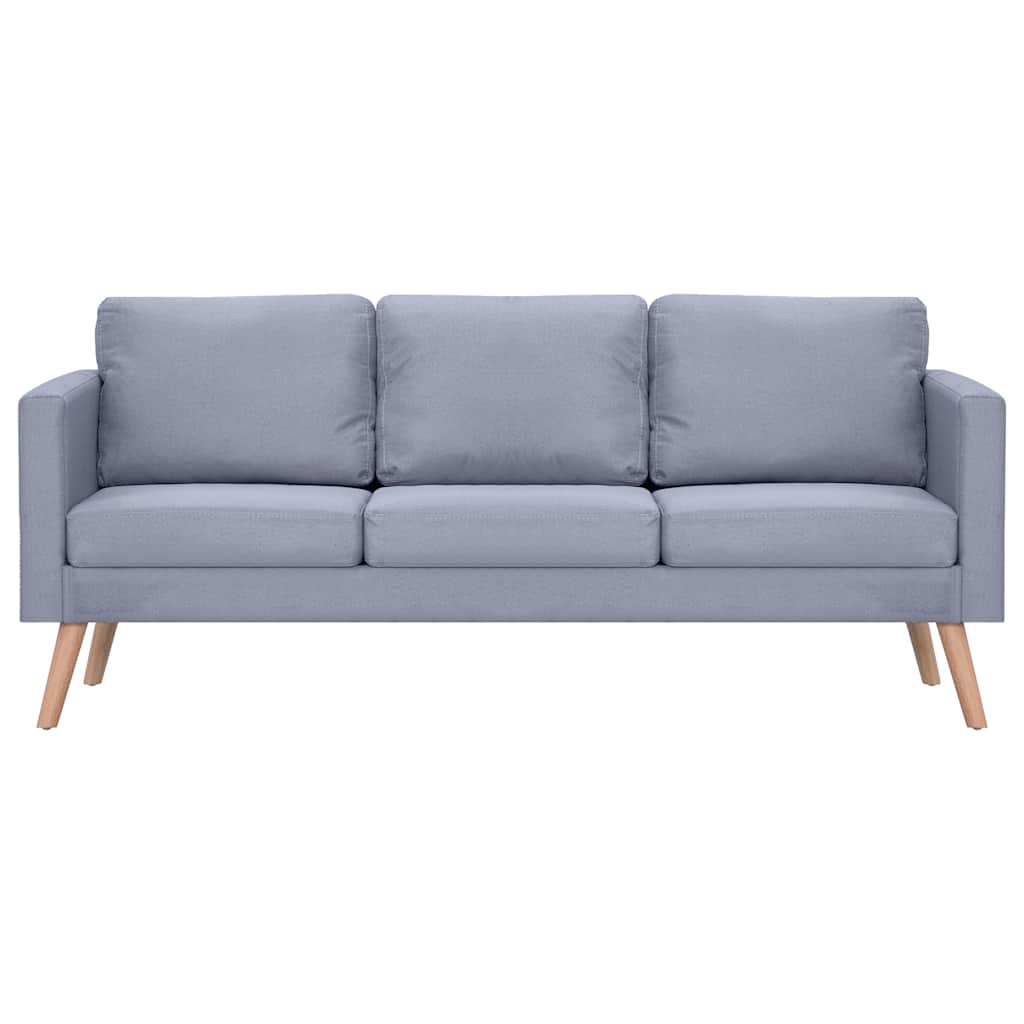 vidaXL Sofa 3-Sitzer Stoff Hellgrau