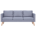 vidaXL Sofa 3-Sitzer Stoff Hellgrau