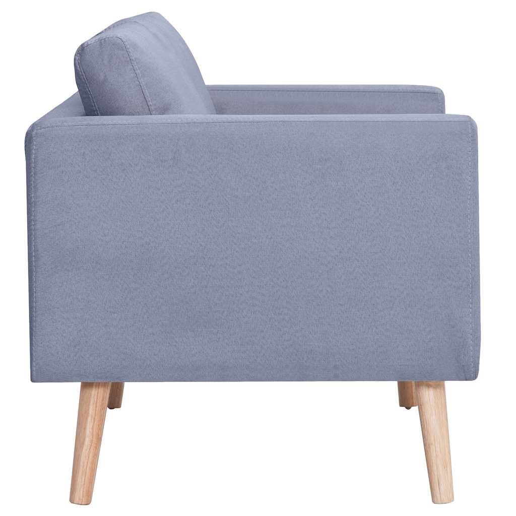 vidaXL Sofa 3-Sitzer Stoff Hellgrau