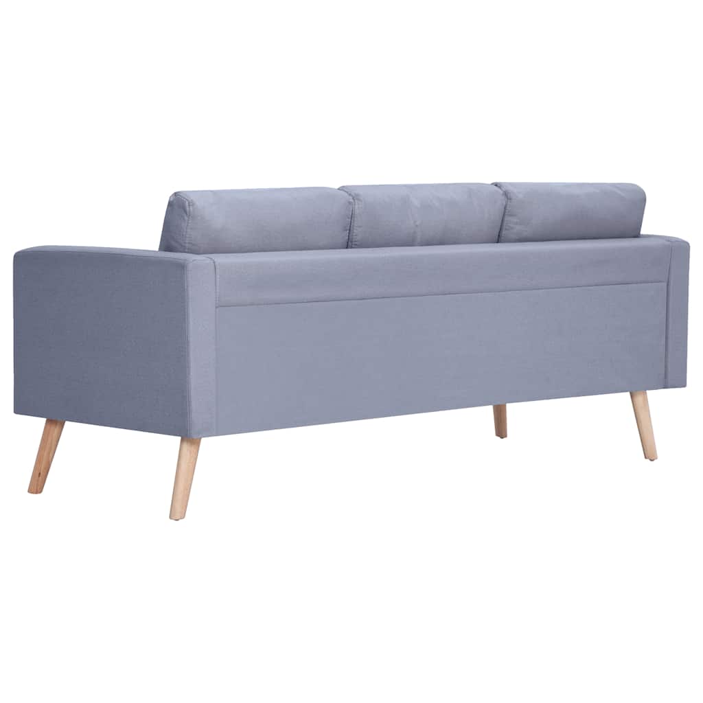 vidaXL Sofa 3-Sitzer Stoff Hellgrau