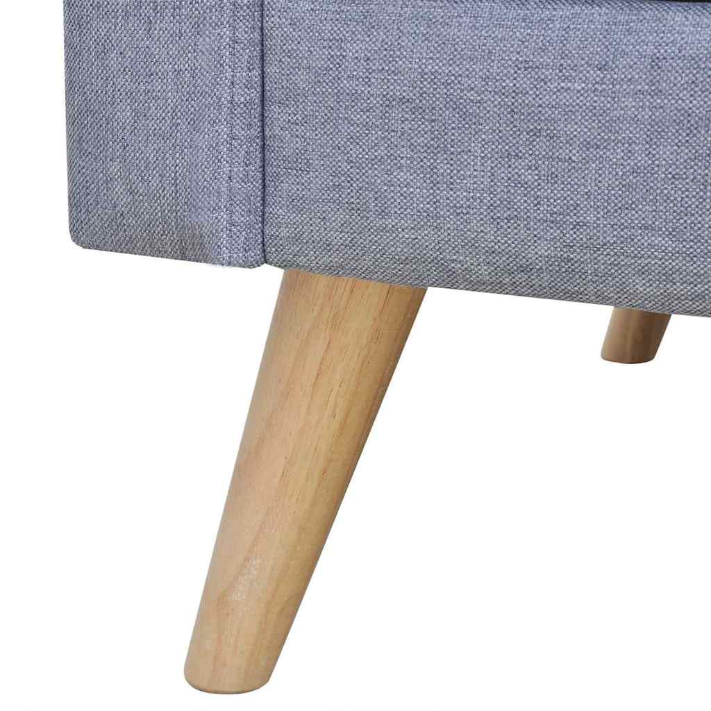 vidaXL Sofa 3-Sitzer Stoff Hellgrau