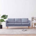 vidaXL Sofa 3-Sitzer Stoff Hellgrau