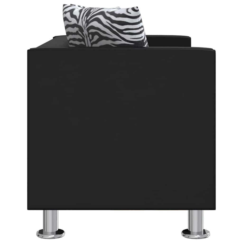 vidaXL 2-Sitzer-Sofa Kunstleder Schwarz