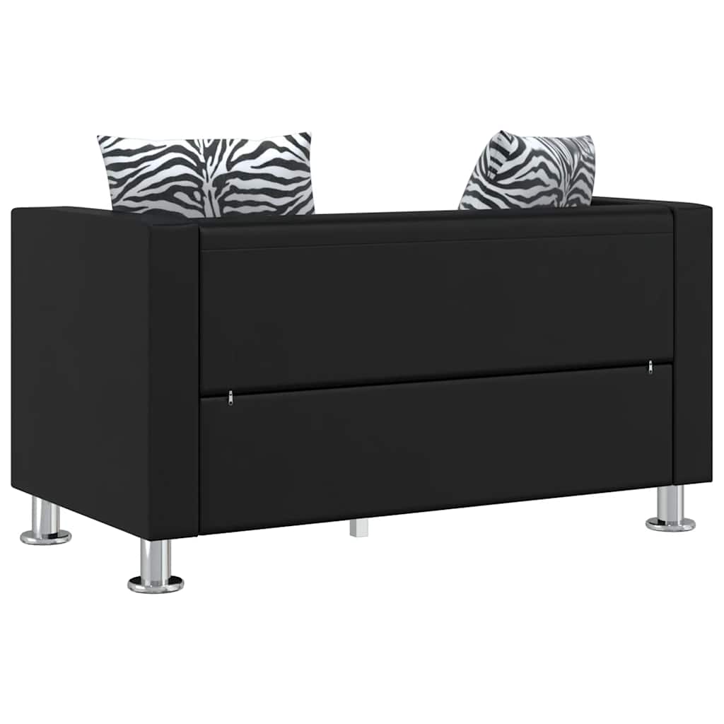 vidaXL 2-Sitzer-Sofa Kunstleder Schwarz