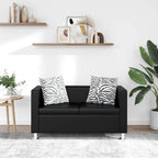 vidaXL 2-Sitzer-Sofa Kunstleder Schwarz