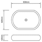 Keramik Waschbecken schwarz oval