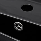 vidaXL Keramik Waschbecken mit Hahn-/Überlaufloch Schwarz Rechteckig