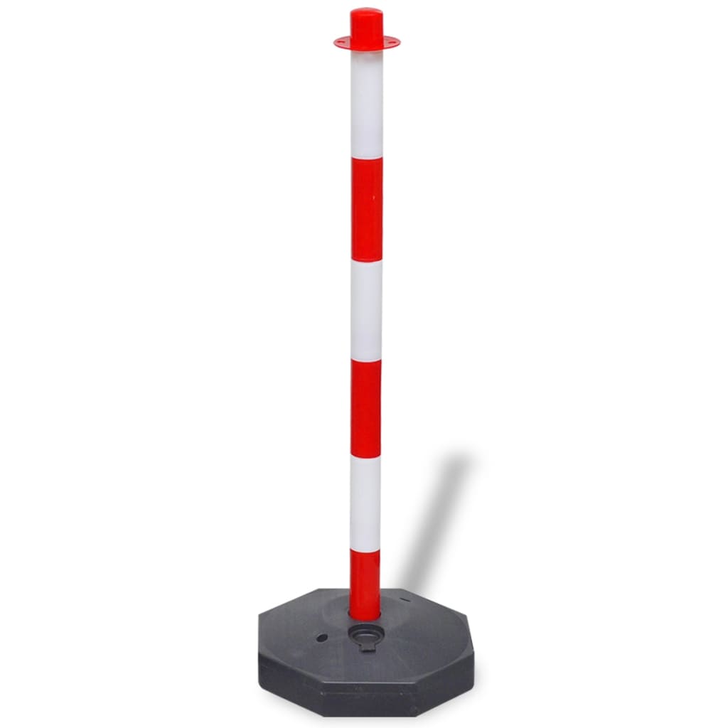 vidaXL Pfosten-Set mit Absperrkette 10 m Kunststoff