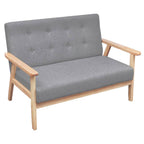 vidaXL 2-Sitzer-Sofa Stoff Hellgrau
