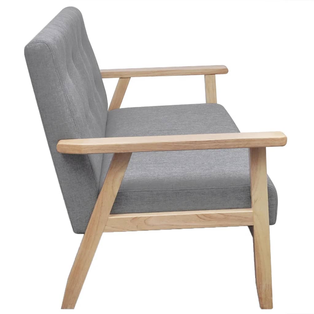 vidaXL 2-Sitzer-Sofa Stoff Hellgrau