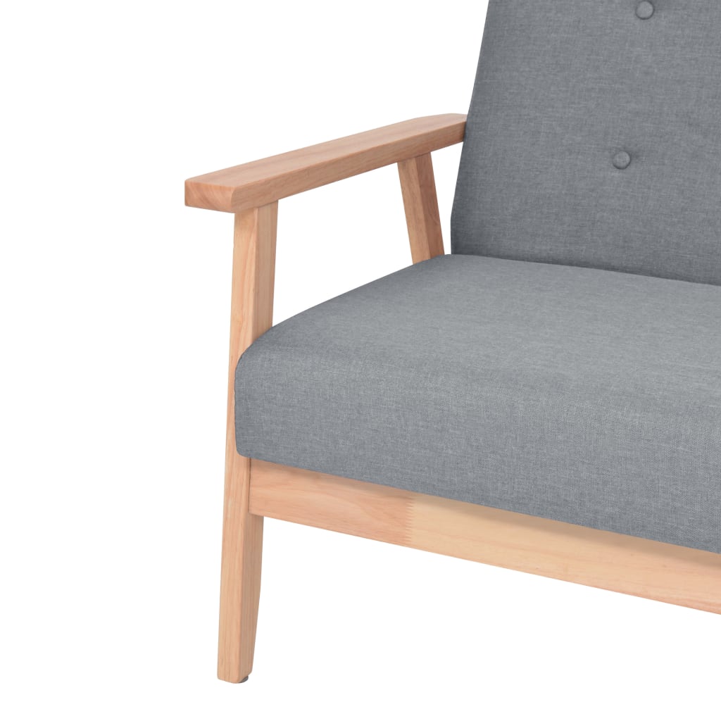 vidaXL 2-Sitzer-Sofa Stoff Hellgrau