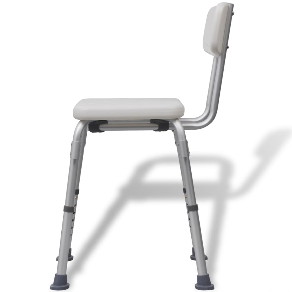 vidaXL Duschstuhl Aluminium Weiß