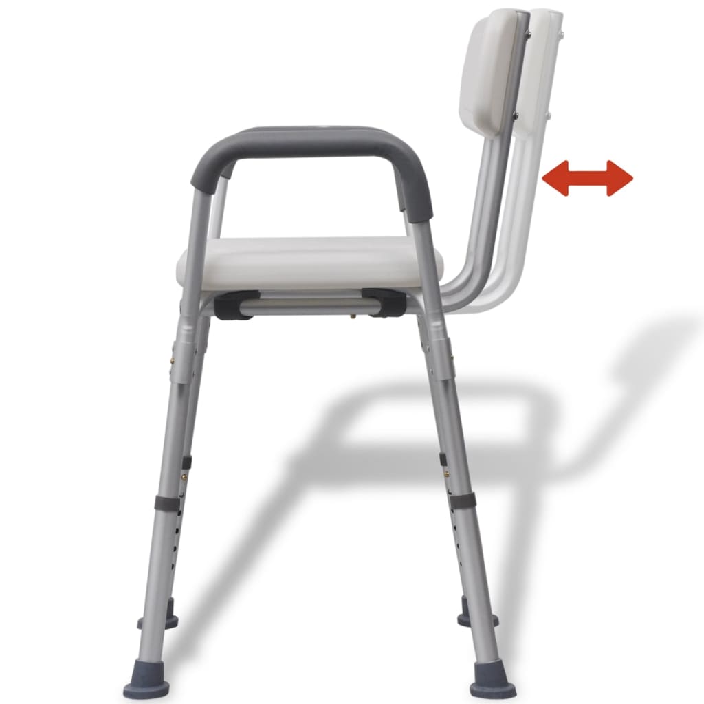 vidaXL Duschstuhl Aluminium Weiß