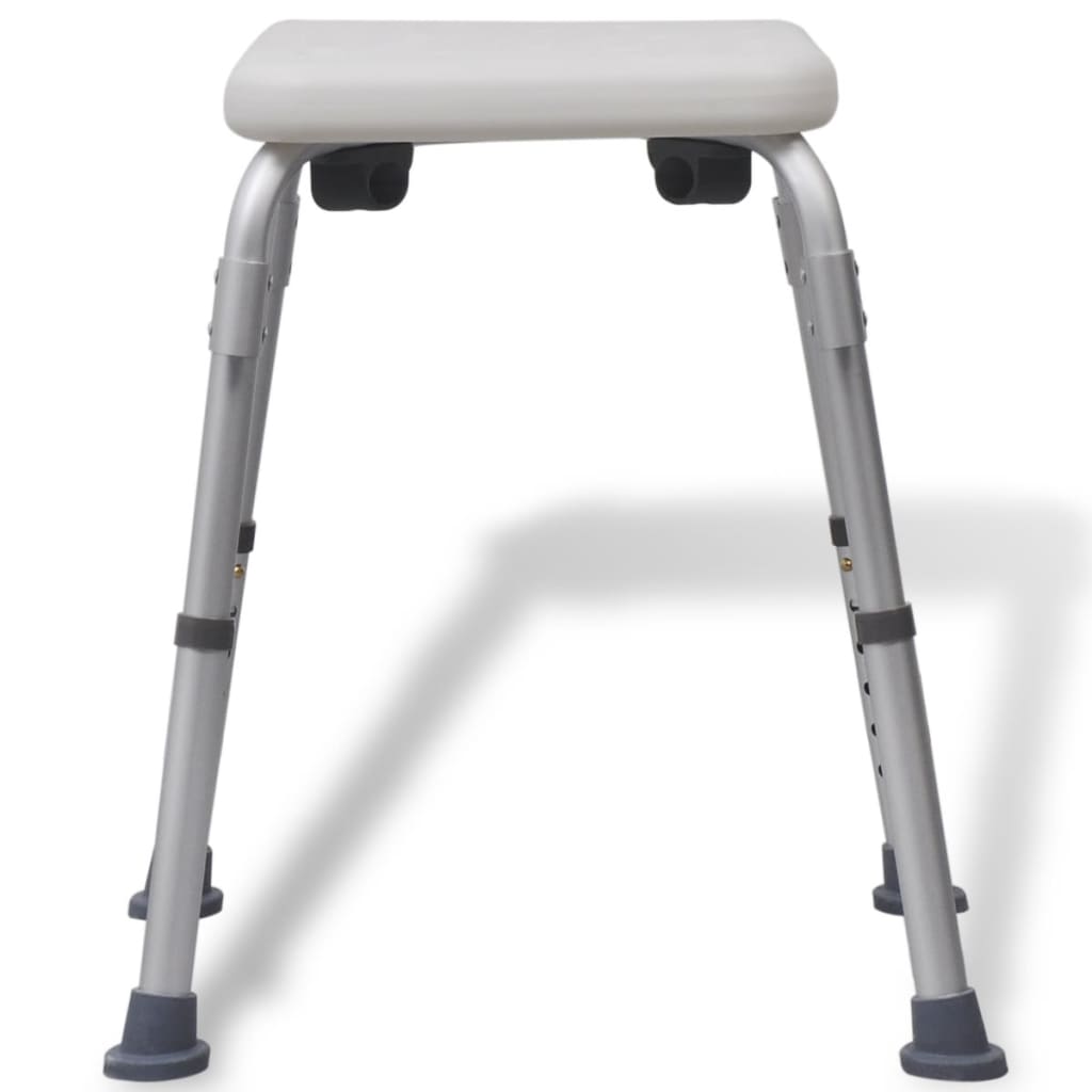 vidaXL Duschstuhl Aluminium Weiß