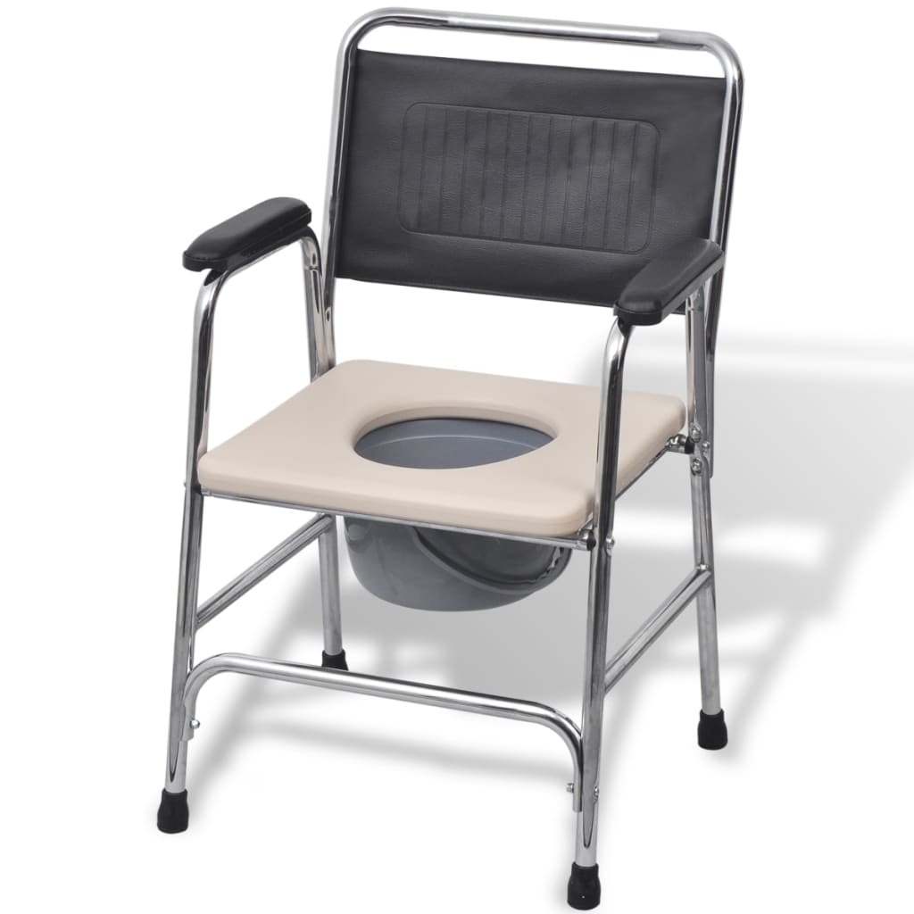 vidaXL Toilettenstuhl Stahl Schwarz