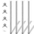 4x höhenverstellbares Tischbein Chrom 1100 mm