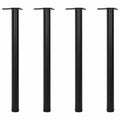 4 höhenverstellbare Tischbeine Schwarz 870 mm