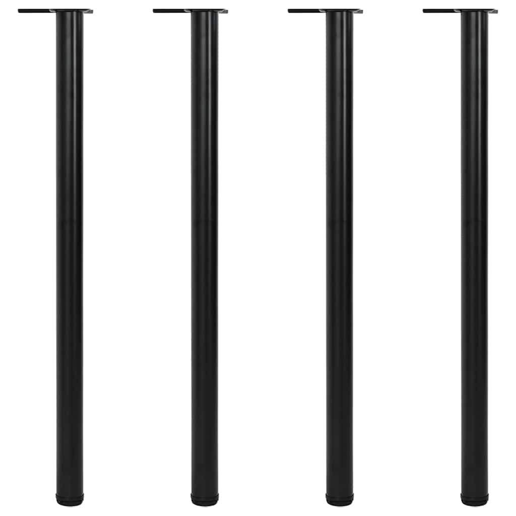 4 höhenverstellbare Tischbeine Schwarz 870 mm
