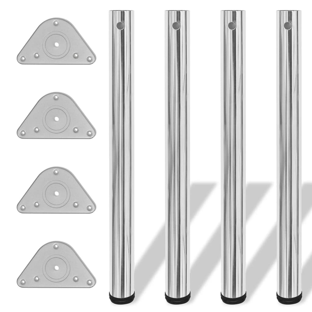 4x höhenverstellbares Tischbein Chrom 1100 mm