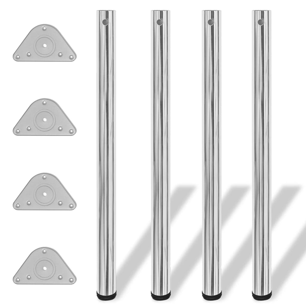 4x höhenverstellbares Tischbein Chrom 1100 mm