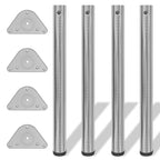4x höhenverstellbares Tischbein gebürstetes Nickel 710 mm