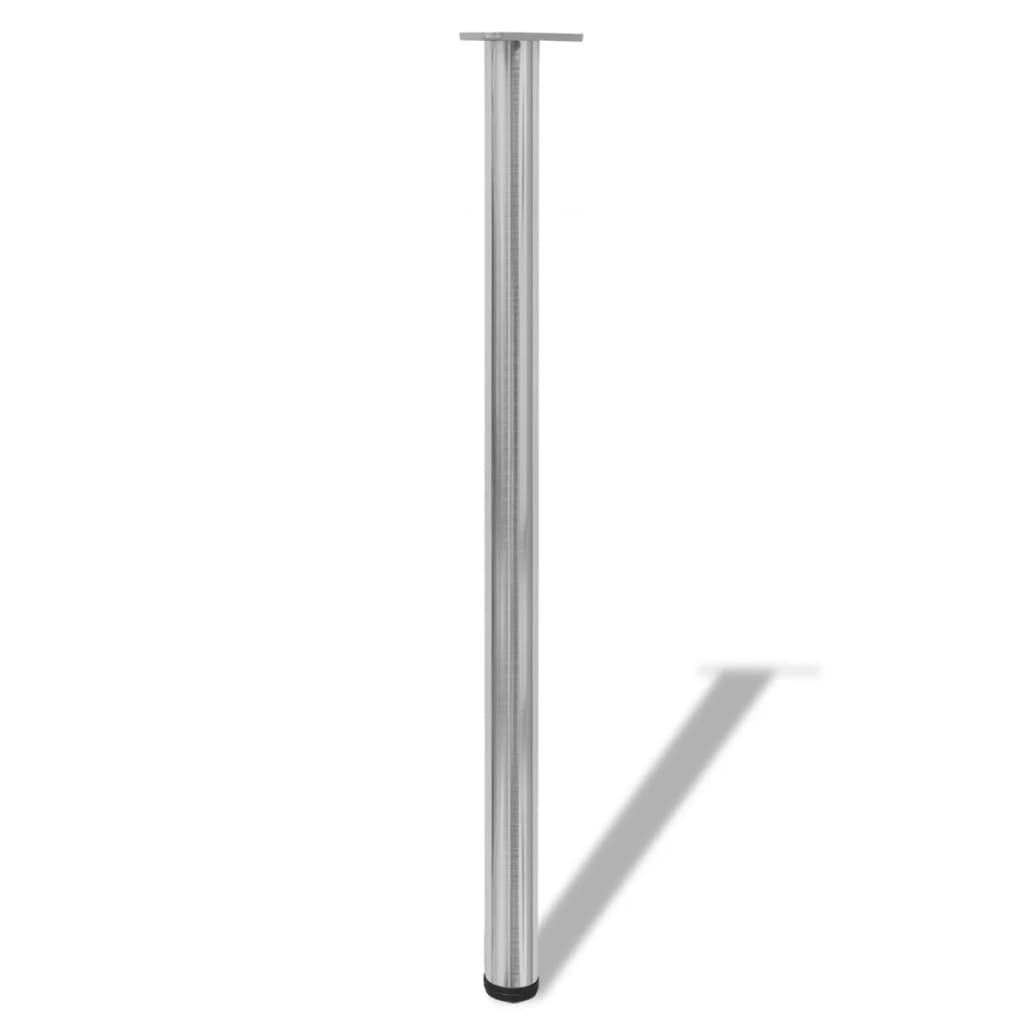 4 höhenverstellbare Tischbeine Nickel gebürstet 870 mm