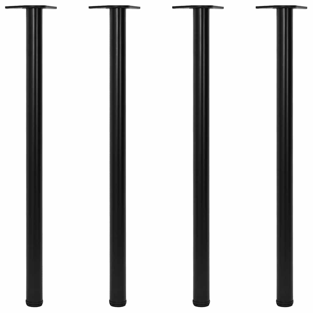 4x höhenverstellbares Tischbein Schwarz 710 mm