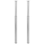 2 x Teleskopfuß Stützfuß Tischbein Edelstahl 710mm-1100mm