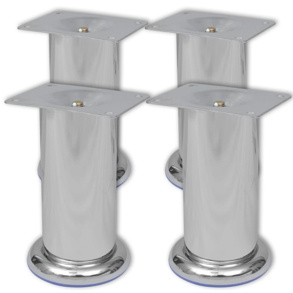 4 x Möbelfuß Sofafuß Sockelfuß Chrom rund 60 mm