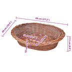 vidaXL Hundekorb aus Weide Natur 69 cm