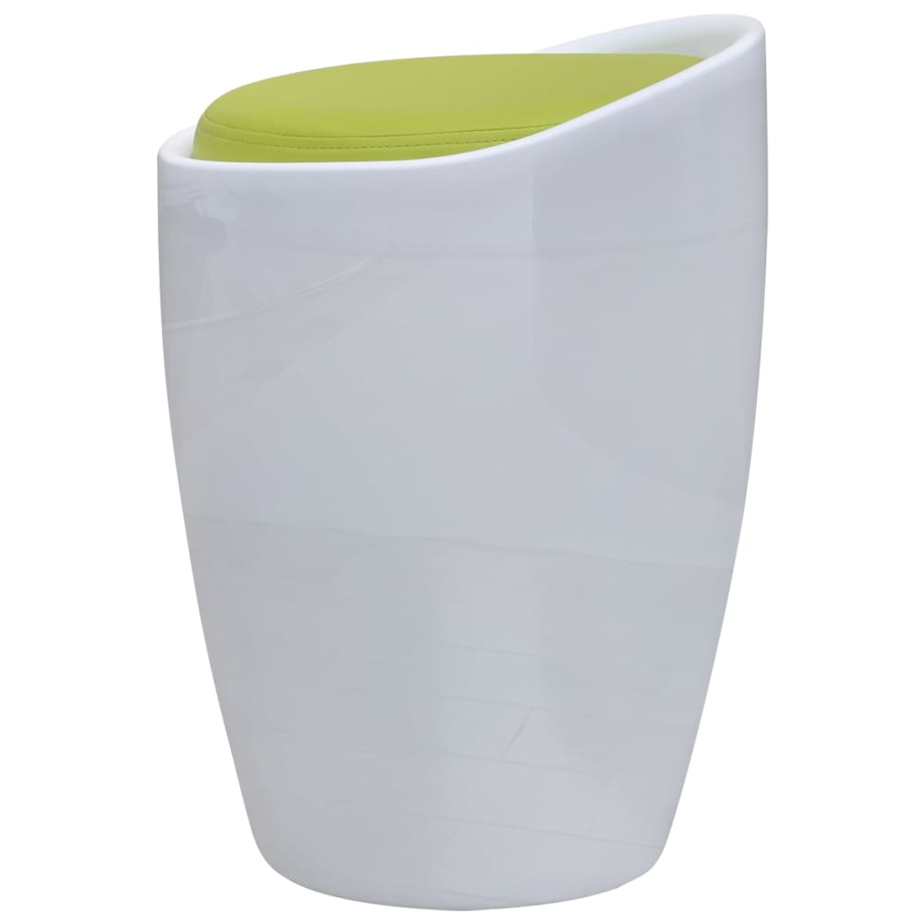 vidaXL Hocker Weiß und Grün Kunstleder