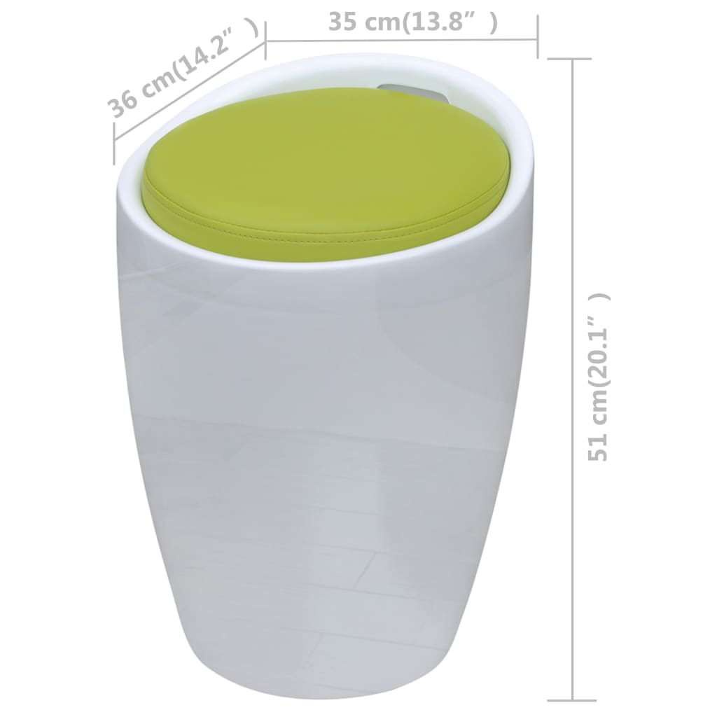 vidaXL Hocker Weiß und Grün Kunstleder
