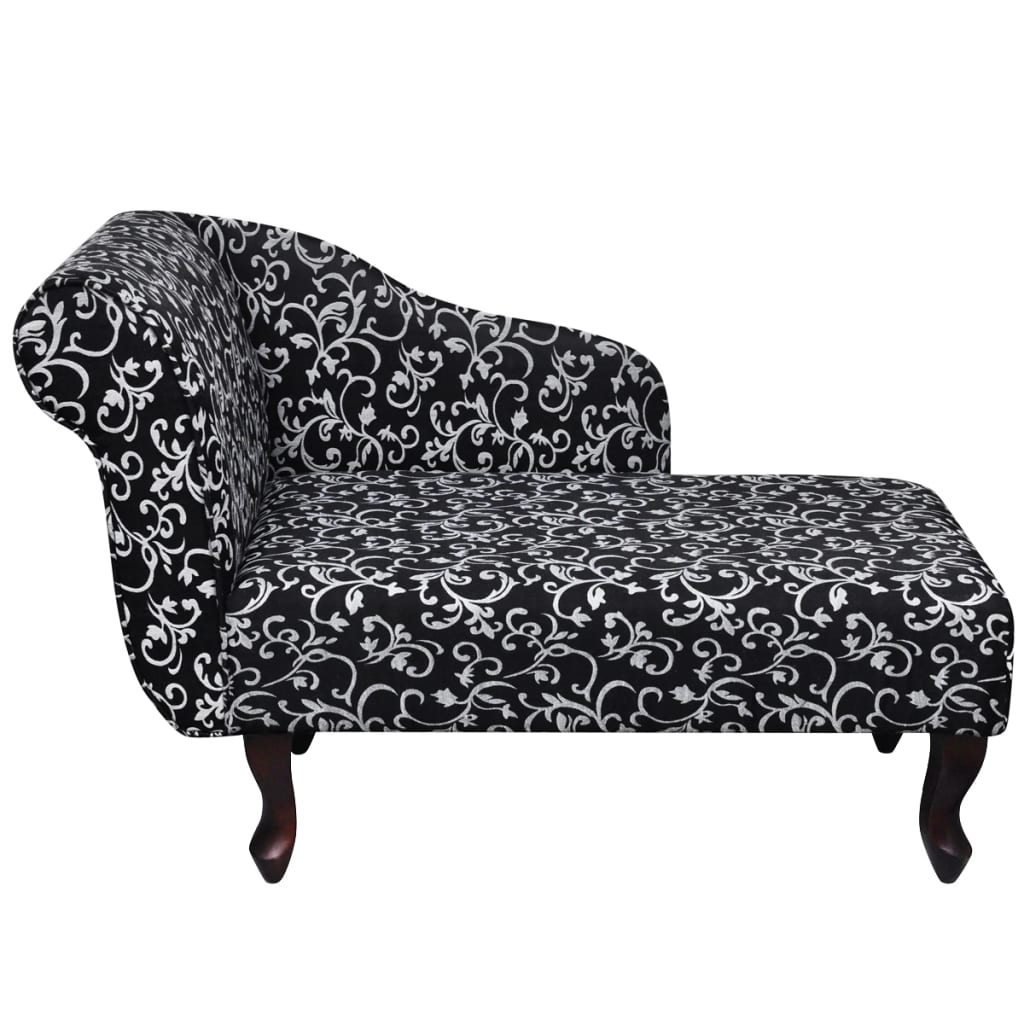 vidaXL Chaiselongue Schwarz und Weiß Stoff
