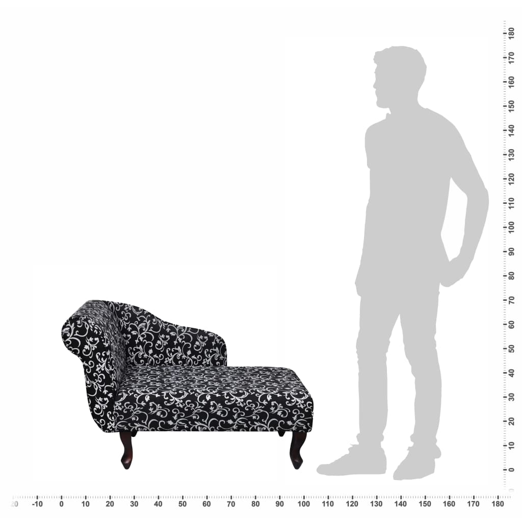 vidaXL Chaiselongue Schwarz und Weiß Stoff